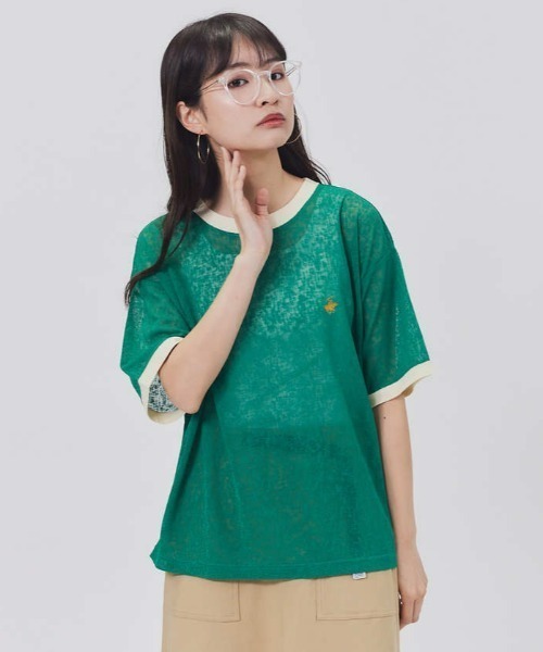 BEVERLY HILLS POLO CLUB(ビバリーヒルズポロクラブ)の「【BEVERLY HILLS POLO CLUB】リンガーシアーニット(Tシャツ/カットソー・レディース・グリーン/オレンジ/ダークグレー・L/M)」の3枚目の写真