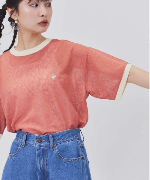 BEVERLY HILLS POLO CLUB(ビバリーヒルズポロクラブ)の「【BEVERLY HILLS POLO CLUB】リンガーシアーニット(Tシャツ/カットソー・レディース・グリーン/オレンジ/ダークグレー・L/M)」の11枚目の写真