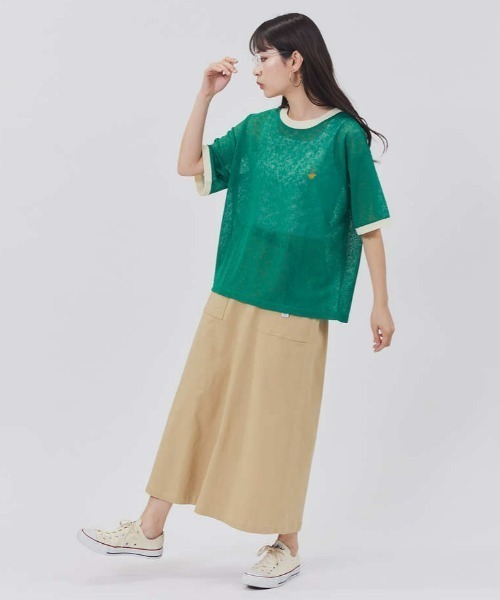BEVERLY HILLS POLO CLUB(ビバリーヒルズポロクラブ)の「【BEVERLY HILLS POLO CLUB】リンガーシアーニット(Tシャツ/カットソー・レディース・グリーン/オレンジ/ダークグレー・L/M)」の6枚目の写真