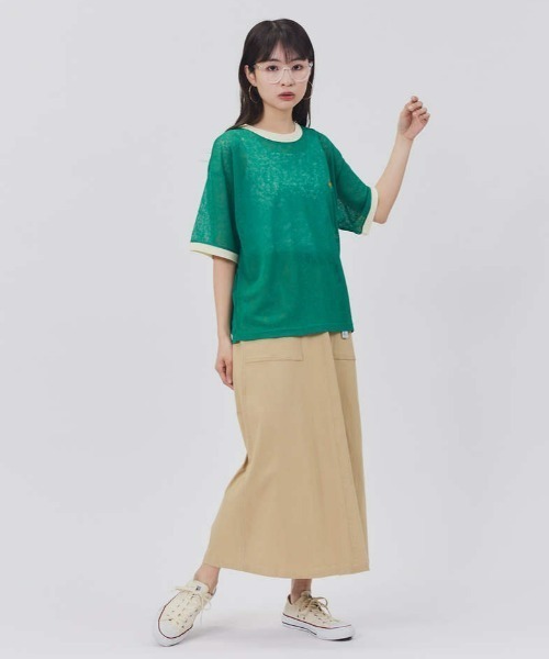 BEVERLY HILLS POLO CLUB(ビバリーヒルズポロクラブ)の「【BEVERLY HILLS POLO CLUB】リンガーシアーニット(Tシャツ/カットソー・レディース・グリーン/オレンジ/ダークグレー・L/M)」の7枚目の写真