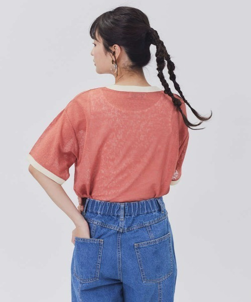 BEVERLY HILLS POLO CLUB(ビバリーヒルズポロクラブ)の「【BEVERLY HILLS POLO CLUB】リンガーシアーニット(Tシャツ/カットソー・レディース・グリーン/オレンジ/ダークグレー・L/M)」の10枚目の写真
