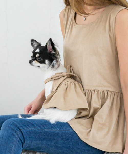 カットスウェードペプラムブラウス(セット)