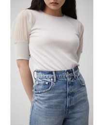 SHEER SLEEVE PUFF TOPS/シアースリーブパフトップス