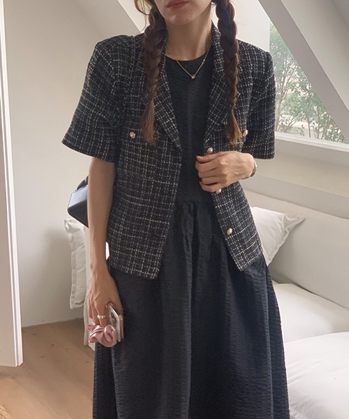 FREE STYLISTS(フリー スタイリスト)の「YUGA_YGMC ワッフル地 ノースリーブワンピース(ワンピース・レディース・ホワイト/ブラック・FREE)」の5枚目の写真