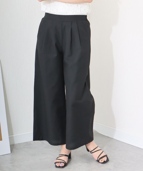 libelle more（リベル モア）の「《洗える》リネンタッチ　美シルエットパンツ（スラックス・レディース・カーキ/グレイッシュベージュ/ブラック・M/L）」の2枚目の写真