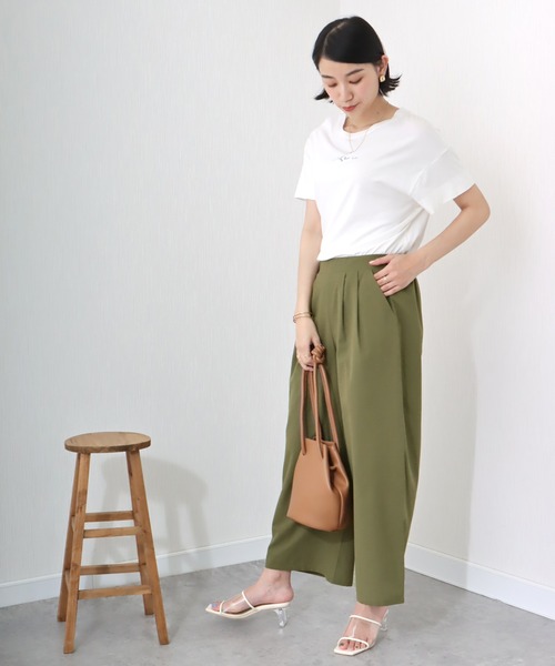 libelle more（リベル モア）の「《洗える》リネンタッチ　美シルエットパンツ（スラックス・レディース・カーキ/グレイッシュベージュ/ブラック・M/L）」の14枚目の写真