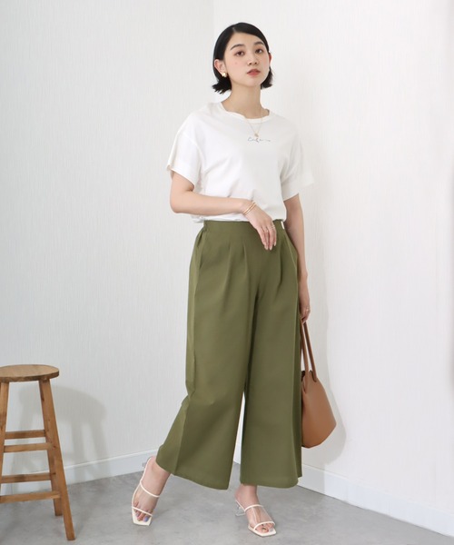 libelle more（リベル モア）の「《洗える》リネンタッチ　美シルエットパンツ（スラックス・レディース・カーキ/グレイッシュベージュ/ブラック・M/L）」の16枚目の写真