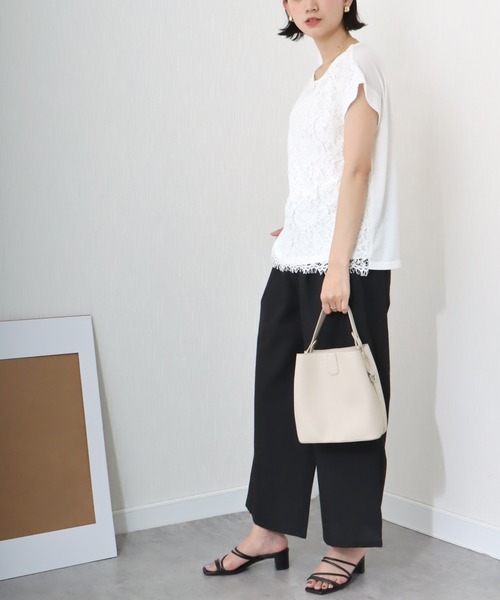 libelle more（リベル モア）の「《洗える》リネンタッチ　美シルエットパンツ（スラックス・レディース・カーキ/グレイッシュベージュ/ブラック・M/L）」の7枚目の写真