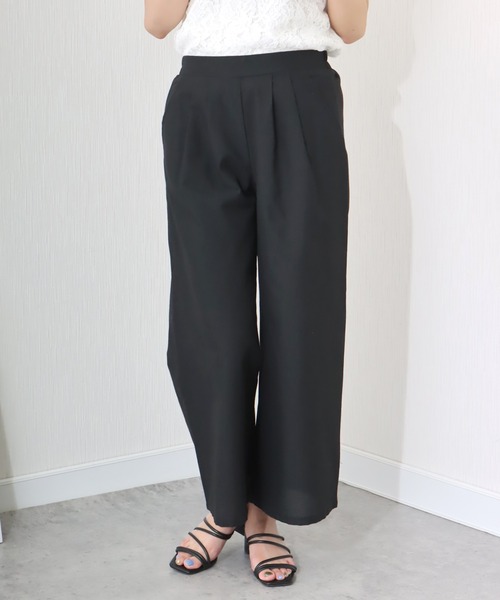 libelle more（リベル モア）の「《洗える》リネンタッチ　美シルエットパンツ（スラックス・レディース・カーキ/グレイッシュベージュ/ブラック・M/L）」の8枚目の写真