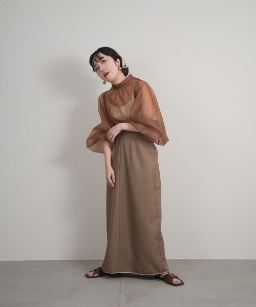 lawgy（ラウジー）の「organdy volume sleeve blouse（シャツ/ブラウス・レディース・アイボリー/ブラウン/ブラック・FREE）」の21枚目の写真