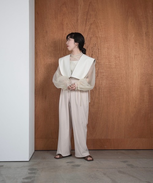 lawgy（ラウジー）の「organdy volume sleeve blouse（シャツ/ブラウス・レディース・アイボリー/ブラウン/ブラック・FREE）」の6枚目の写真