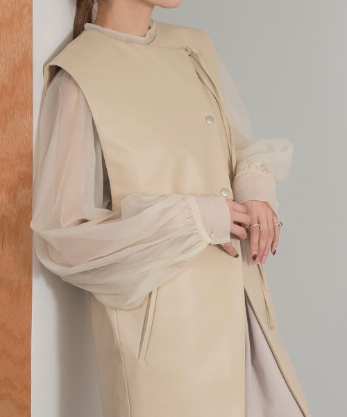 lawgy（ラウジー）の「organdy volume sleeve blouse（シャツ/ブラウス・レディース・アイボリー/ブラウン/ブラック・FREE）」の14枚目の写真