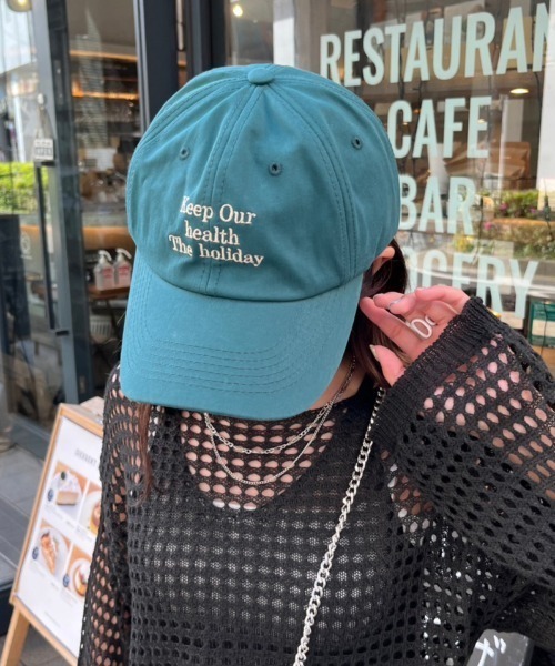 nemne store(ネンネストア)の「【nemne】刺繍ロゴカラーキャップ(キャップ・レディース・グリーン/オフホワイト/ブルー・フリー)」の1枚目の写真