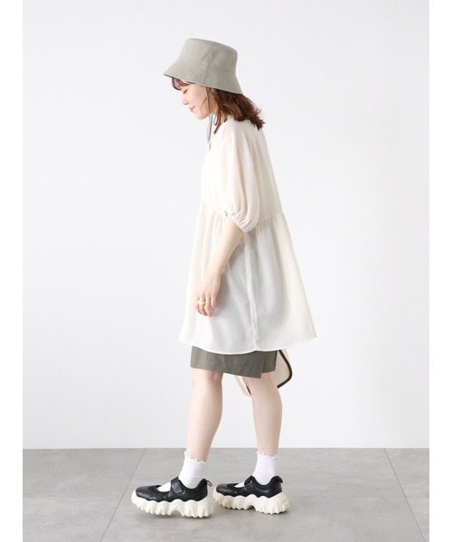 ehka sopo（エヘカソポ）の「リバーシブルバケットハット（ハット・レディース・オフホワイト/ブラック/ミント・F）」の21枚目の写真