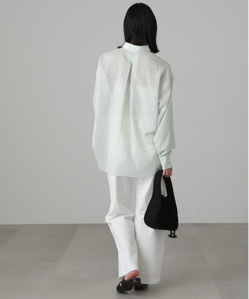 FREE'S MART（フリーズマート）の「【グリーンカラーWEB限定】◇シアーストライプオーバーシャツ（シャツ/ブラウス・レディース・ピンク系その他/グリーン/ブルー系その他/ホワイト系その他・FREE）」の19枚目の写真