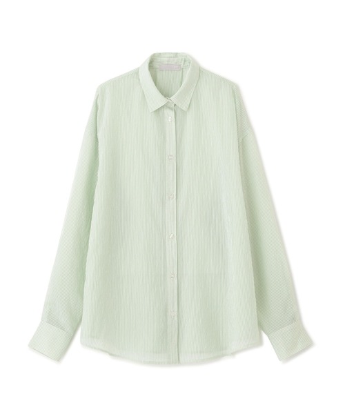 FREE'S MART（フリーズマート）の「【グリーンカラーWEB限定】◇シアーストライプオーバーシャツ（シャツ/ブラウス・レディース・ピンク系その他/グリーン/ブルー系その他/ホワイト系その他・FREE）」の22枚目の写真