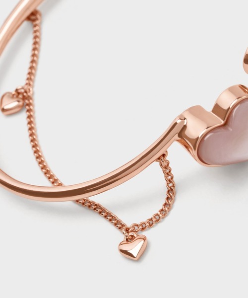 CHARLES & KEITH◆Annalisev ハートチェーンリンク ブレスレット CHARLES & KEITH（チャールズ & キース）の「ハートストーン