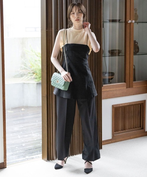 Andemiu（アンデミュウ）の「フクレタックキャミ966012（キャミソール・レディース・グリーン/アイボリー/ブラック・FREE）」の4枚目の写真