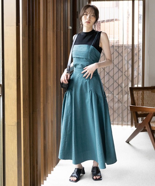 Andemiu（アンデミュウ）の「フクレタックキャミ966012（キャミソール・レディース・グリーン/アイボリー/ブラック・FREE）」の9枚目の写真