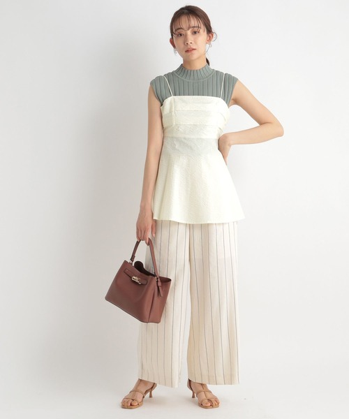 Andemiu（アンデミュウ）の「フクレタックキャミ966012（キャミソール・レディース・グリーン/アイボリー/ブラック・FREE）」の13枚目の写真