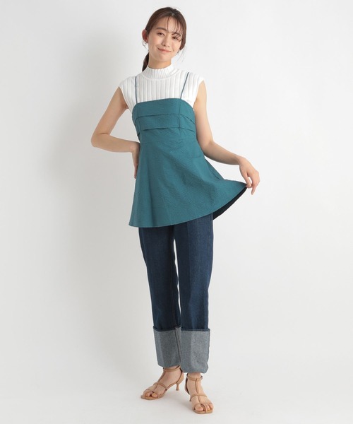 Andemiu（アンデミュウ）の「フクレタックキャミ966012（キャミソール・レディース・グリーン/アイボリー/ブラック・FREE）」の15枚目の写真