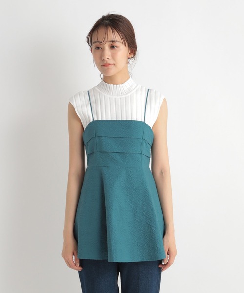 Andemiu（アンデミュウ）の「フクレタックキャミ966012（キャミソール・レディース・グリーン/アイボリー/ブラック・FREE）」の18枚目の写真