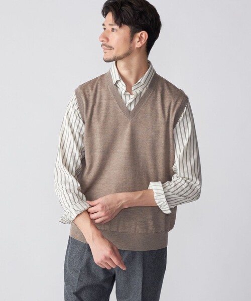 SHIPS（シップス）の「SHIPS: ハンドフレーム 16ゲージ Vネック ニット