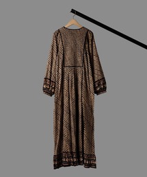 サラマリカ エスニック プリント ワンピース パープル　ラメ　ストライプ 楽天市場】【Sara Mallika】 Cotton Stripe Ethnic Print Tassel