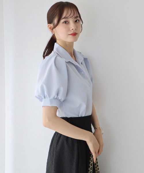 BLUEEAST（ブルーイースト）の「パフスリーブシャツ（シャツ/ブラウス・レディース・ブルー/ネイビー/グリーン/ホワイト・MEDIUM）」の6枚目の写真