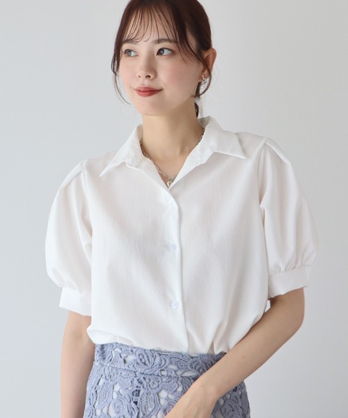 BLUEEAST（ブルーイースト）の「パフスリーブシャツ（シャツ/ブラウス・レディース・ブルー/ネイビー/グリーン/ホワイト・MEDIUM）」の9枚目の写真