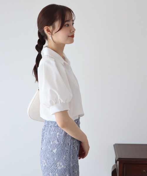 BLUEEAST（ブルーイースト）の「パフスリーブシャツ（シャツ/ブラウス・レディース・ブルー/ネイビー/グリーン/ホワイト・MEDIUM）」の12枚目の写真