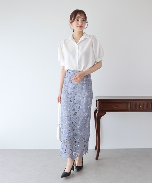 BLUEEAST（ブルーイースト）の「パフスリーブシャツ（シャツ/ブラウス・レディース・ブルー/ネイビー/グリーン/ホワイト・MEDIUM）」の13枚目の写真