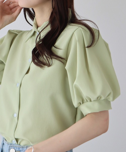 BLUEEAST（ブルーイースト）の「パフスリーブシャツ（シャツ/ブラウス・レディース・ブルー/ネイビー/グリーン/ホワイト・MEDIUM）」の15枚目の写真