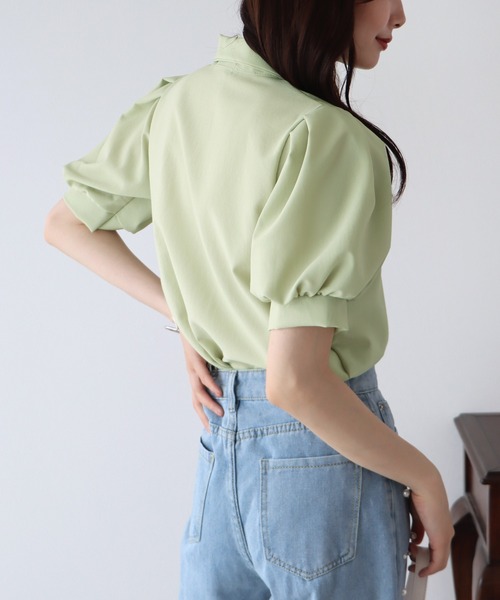 BLUEEAST（ブルーイースト）の「パフスリーブシャツ（シャツ/ブラウス・レディース・ブルー/ネイビー/グリーン/ホワイト・MEDIUM）」の16枚目の写真