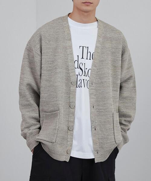 coen（コーエン）の「ポリウーリーメランジニットルーズカーディガン（カーディガン/ボレロ・メンズ・ブラック/ダークブラウン/ベージュ・S/M/L/XL）」の3枚目の写真