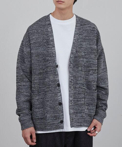 coen（コーエン）の「ポリウーリーメランジニットルーズカーディガン（カーディガン/ボレロ・メンズ・ブラック/ダークブラウン/ベージュ・S/M/L/XL）」の15枚目の写真