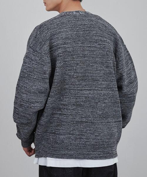 coen（コーエン）の「ポリウーリーメランジニットルーズカーディガン（カーディガン/ボレロ・メンズ・ブラック/ダークブラウン/ベージュ・S/M/L/XL）」の13枚目の写真