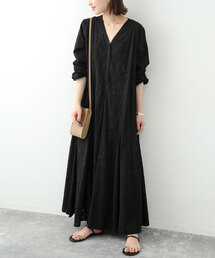 SLOBE IENA | カットジャガードVネック切り替えワンピース(ワンピース)