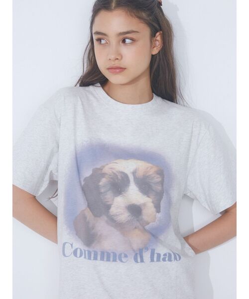 merry jenny(メリージェニー)の「dog gradation big tee(Tシャツ/カットソー・レディース・ベージュ/グレー/オフホワイト・FREE)」の21枚目の写真