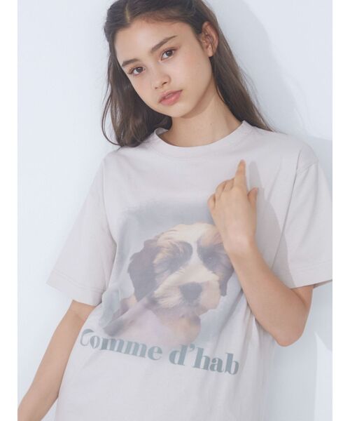 merry jenny(メリージェニー)の「dog gradation big tee(Tシャツ/カットソー・レディース・ベージュ/グレー/オフホワイト・FREE)」の17枚目の写真