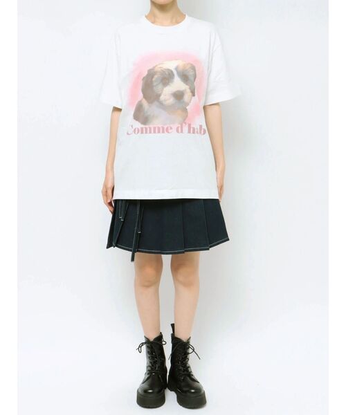 merry jenny(メリージェニー)の「dog gradation big tee(Tシャツ/カットソー・レディース・ベージュ/グレー/オフホワイト・FREE)」の7枚目の写真