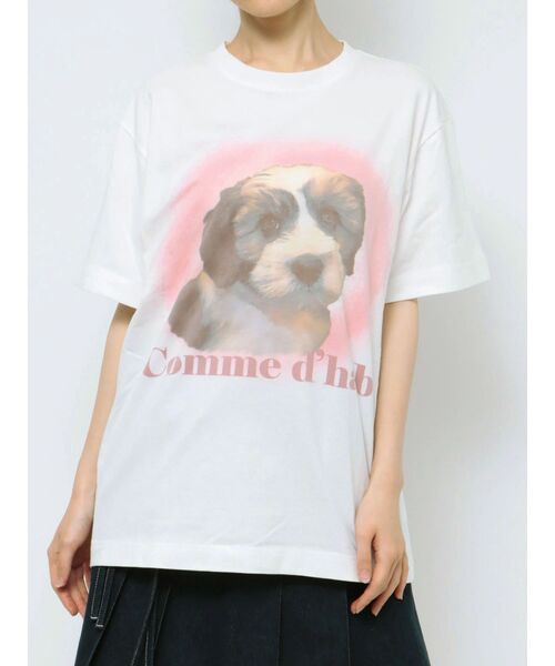 merry jenny(メリージェニー)の「dog gradation big tee(Tシャツ/カットソー・レディース・ベージュ/グレー/オフホワイト・FREE)」の19枚目の写真