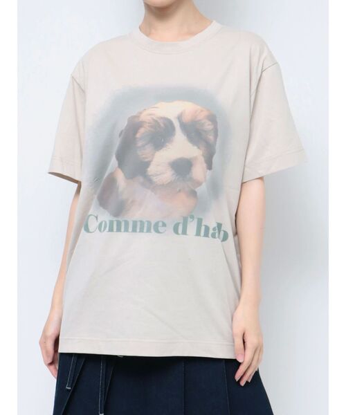 merry jenny(メリージェニー)の「dog gradation big tee(Tシャツ/カットソー・レディース・ベージュ/グレー/オフホワイト・FREE)」の3枚目の写真