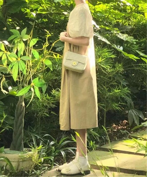 MAISON DE THERESE(メゾン ド テレーズ)の「ビッグシルエット サロペットスカート マタニティウェア ジャンパースカート(ジャンパースカート・レディース・ベージュ・M/S/L)」の12枚目の写真