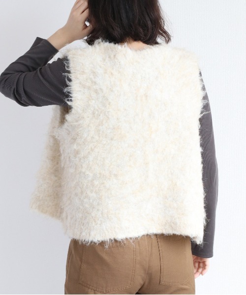 cepo（セポ）の「シャギーベスト（ベスト・レディース・ブラウン/オフホワイト/ブルー・M）」の13枚目の写真