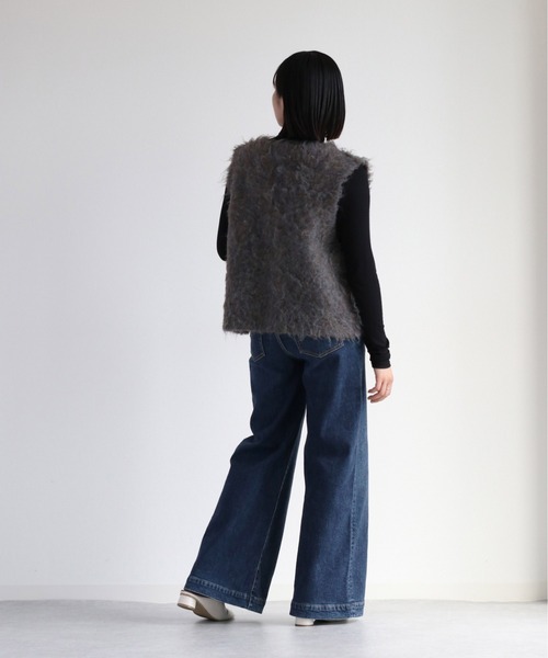 cepo（セポ）の「シャギーベスト（ベスト・レディース・ブラウン/オフホワイト/ブルー・M）」の6枚目の写真