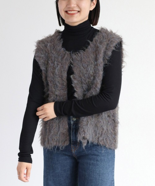 cepo（セポ）の「シャギーベスト（ベスト・レディース・ブラウン/オフホワイト/ブルー・M）」の18枚目の写真