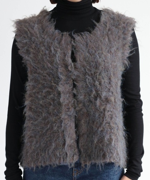 cepo（セポ）の「シャギーベスト（ベスト・レディース・ブラウン/オフホワイト/ブルー・M）」の16枚目の写真