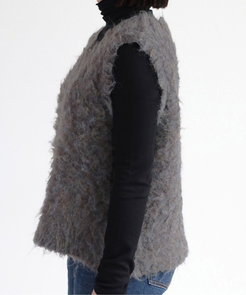 cepo（セポ）の「シャギーベスト（ベスト・レディース・ブラウン/オフホワイト/ブルー・M）」の12枚目の写真