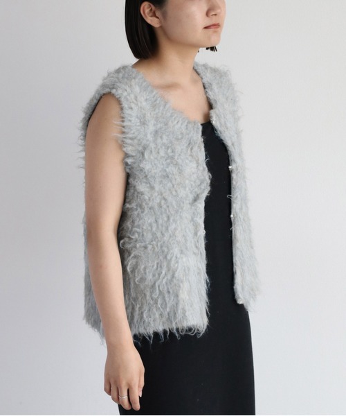 新品未使用 YONFA シャギーベスト （gray）